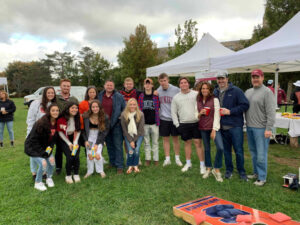 Natalie with her family and friends at the Virginia Tech football game.